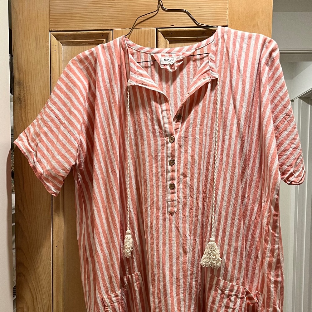 Emerson Fry India Collection short striped cotton dress